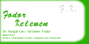 fodor kelemen business card